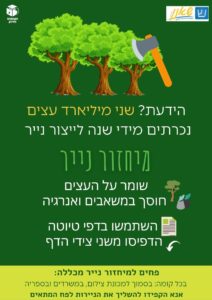 פלאייר הידעת? מיחזור נייר שמפוזר ברחבי הקמפוס